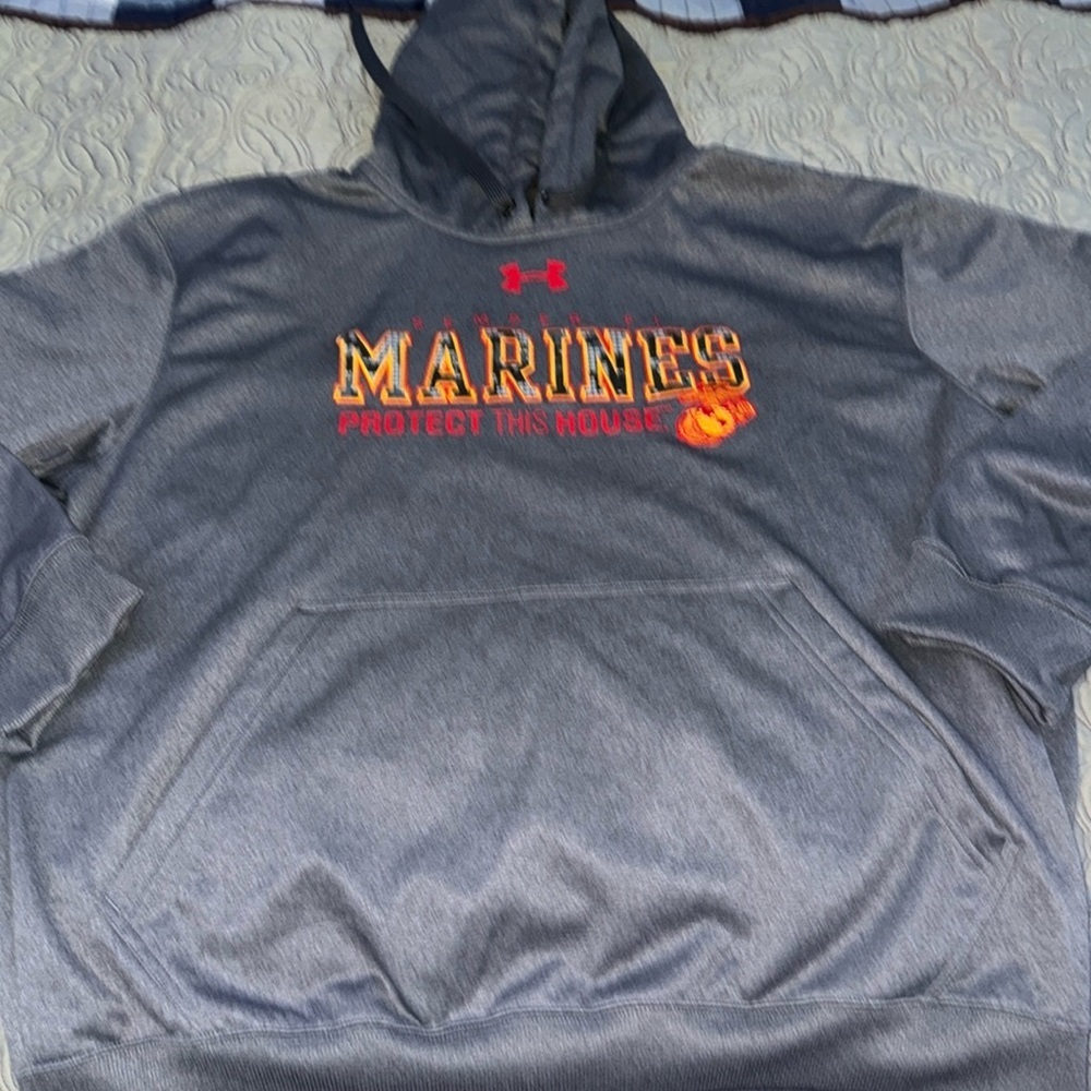 mens womens under armour marines semper fi hoodie sz large